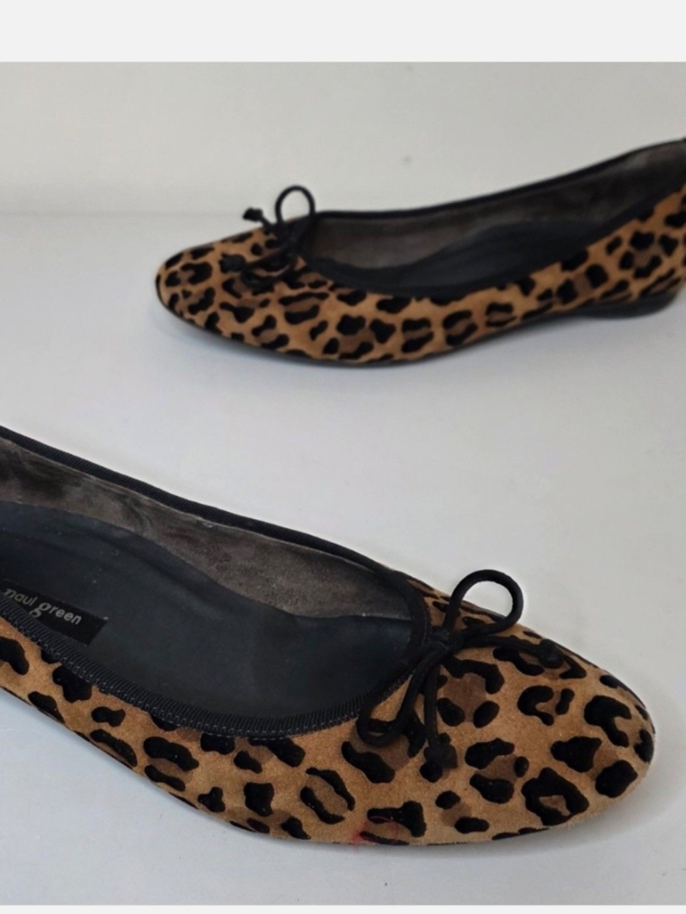 Paul Green Ursula Velvet Leopard Print Ballet Flats